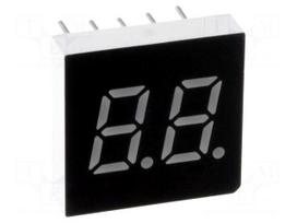 Display: LED | 7-segment | 7.62mm | 0.3" | No.char: 2 | green | 3mcd