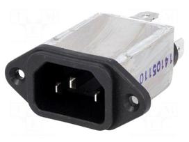 Connector: AC supply | socket | male | 10A | 250VAC | IEC 60320 | 0.3mH