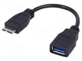 Cable | OTG,USB 3.0 | USB A socket,USB B micro plug | 0.15m | black