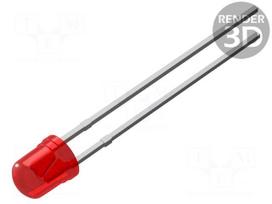 LED | 3.1mm | red | 65÷240mcd | 45° | Front: convex | Pitch: 2.54mm