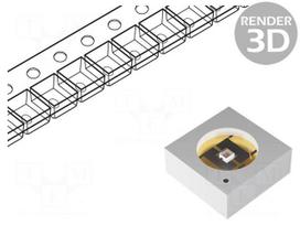 Power LED | UV-C | 120° | 30mA | λd: 265-280nm | Pmax: 200mW | 3.5x3.5mm