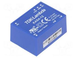 Converter: AC/DC | 4W | Uout: 12VDC | Iout: 333mA | 76% | Mounting: THT