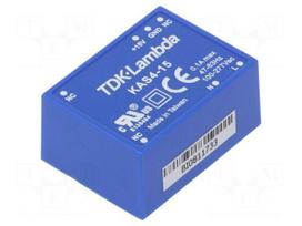 Converter: AC/DC | 4W | Uout: 15VDC | Iout: 267mA | 76% | Mounting: THT