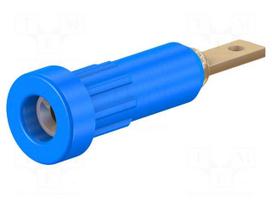 Socket | 2mm banana | 10A | 23mm | blue | Mounting: soldered,on panel