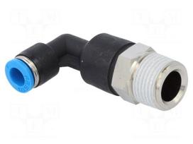 Push-in fitting | angled 90° | Input thread: R 3/8" external | 6mm
