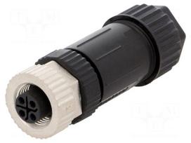 Plug | M12 | PIN: 4 | female | S code-Power | for cable | screw terminal