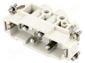 Connector: HDC | contact insert | male | S-K | PIN: 4 | 4+PE | size 16B