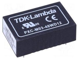 Converter: DC/DC | 3W | Uin: 18÷75V | Uout: 12VDC | Uout2: -12VDC | DIP24