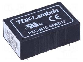 Converter: DC/DC | 10W | Uin: 18÷75V | Uout: 12VDC | Uout2: -12VDC | DIP24