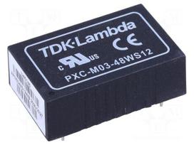 Converter: DC/DC | 3W | Uin: 18÷75V | 12VDC | Iout: 250mA | DIP24 | 14g