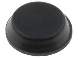 Self-adhesive foot | black | rubber | A: 12.7mm | B: 11.5mm | E: 3.8mm