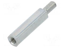 Screwed spacer sleeve | Int.thread: M2,5 | 15mm | Ext.thread: M2,5
