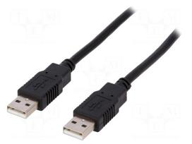 Cable | USB 2.0 | USB A plug,both sides | 1.8m | black | Core: CCA