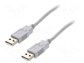 Cable | USB 2.0 | USB A plug,both sides | 1m | grey | Core: Cu