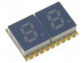 Display: LED | 7-segment | 5.08mm | 0.2" | No.char: 2 | red | 8÷30.4mcd