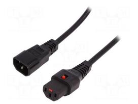 Cable | IEC C13 female,IEC C14 male | 1.5m | with IEC LOCK locking