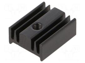 Heatsink: extruded | TO220 | black | H: 12.6mm | 36K/W | aluminium