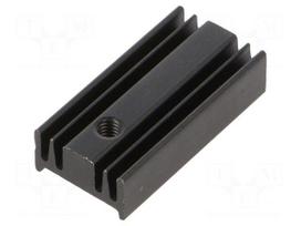 Heatsink: extruded | TO220 | black | L: 25mm | W: 12.6mm | H: 6.5mm | 32K/W