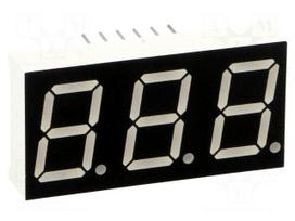 Display: LED | 7-segment | 14.2mm | 0.56" | No.char: 3 | red | 35mcd | anode