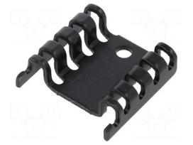 Heatsink: moulded | TO220 | black | L: 7mm | W: 24mm | H: 20mm | 21K/W