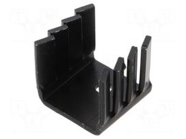 Heatsink: moulded | U | TO220 | black | L: 19mm | W: 22mm | H: 19.2mm | 21K/W