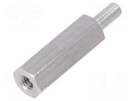 Screwed spacer sleeve | Int.thread: M2,5 | 15mm | Ext.thread: M2,5