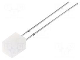 LED | square | 5x5x7mm | red | 500÷220mcd | 140° | Front: flat | 30mA