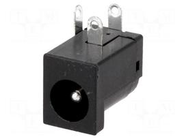 Socket | DC supply | male | 5,5/2,1mm | 5.5mm | 2.1mm | THT | angled 90°