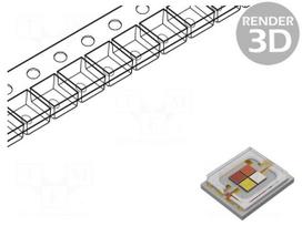 LED | RAGB | EMITER,quadcolour | 120° | 700mA | 15W | 4.68x5.75x1.2mm