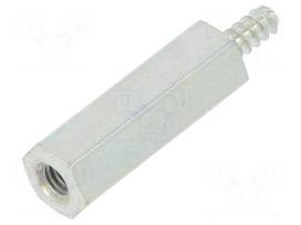 Screwed spacer sleeve | Int.thread: M2,5 | 15mm | Ext.thread: ST2,2
