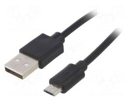 Cable | USB 2.0 | USB A plug,USB B micro plug | nickel plated | 1.8m