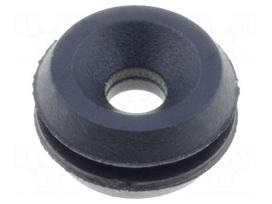 Grommet | Ømount.hole: 5.8mm | Øhole: 2.33mm | rubber | black