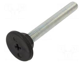 Foot of pin | rigid,with screwdriver slot | Base dia: 30mm | M10