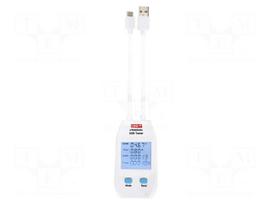 Tester: USB socket | LCD | VDC: 4÷24V | 10mVDC | I DC: 50mA÷5A