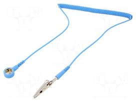 Connection cable | ESD,coiled | blue | 1MΩ | 1.8m