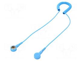 Connection cable | ESD,coiled | blue | 1MΩ | 1.8m