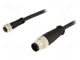 Cable: for sensors/automation | M12,M8 | PIN: 4 | M12 male,M8 female