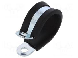 Fixing clamp | ØBundle : 26mm | W: 15mm | steel | Cover material: EPDM