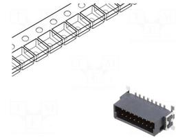 Connector: PCB to PCB | socket | male | PIN: 16 | vertical | 1.2A | SMT