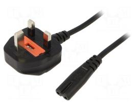 Cable | 2x0.75mm2 | BS 1363 (G) plug,IEC C7 female | PVC | 1.8m | 2.5A