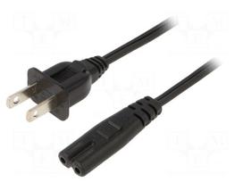 Cable | 2x0.75mm2 | IEC C7 female,NEMA 5-15 (B) plug | PVC | 1.8m