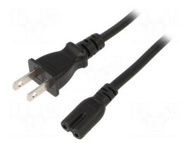 Cable | 2x0.75mm2 | IEC C7 female,NEMA 1-15 (A) plug | PVC | 1.8m