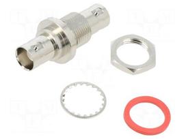 Coupler | socket | BNC socket,both sides | female | straight | 50Ω | POM