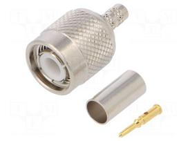 Connector: TNC | plug | male | straight | 50Ω | crimped | for cable | POM