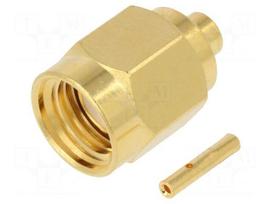 Connector: RP-SMA | plug | reverse,female | straight | 50Ω | soldering