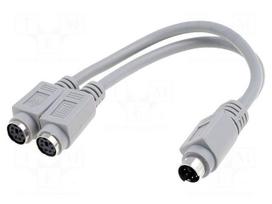 Cable | PS/2 socket x2,PS/2 plug | Len: 0.15m | Øcable: 5mm