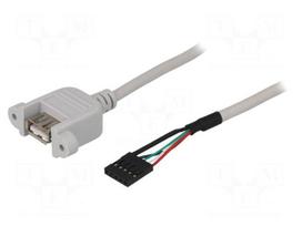 Adapter | USB 2.0 | USB A socket,5pin pin header | 0.5m