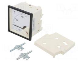 Voltmeter | on panel | VAC: 0÷500V | Class: 1.5 | True RMS | 40÷72Hz