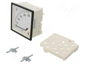 Voltmeter | on panel | VAC: 0÷250V | Class: 1.5 | True RMS | 40÷72Hz