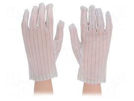 Protective gloves | Size: XL | ESD | polyester,conductive fibers